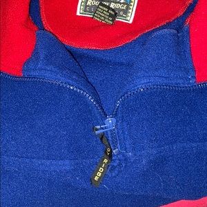 Fleece Half Zip Roundy Ridge Red and Blue
